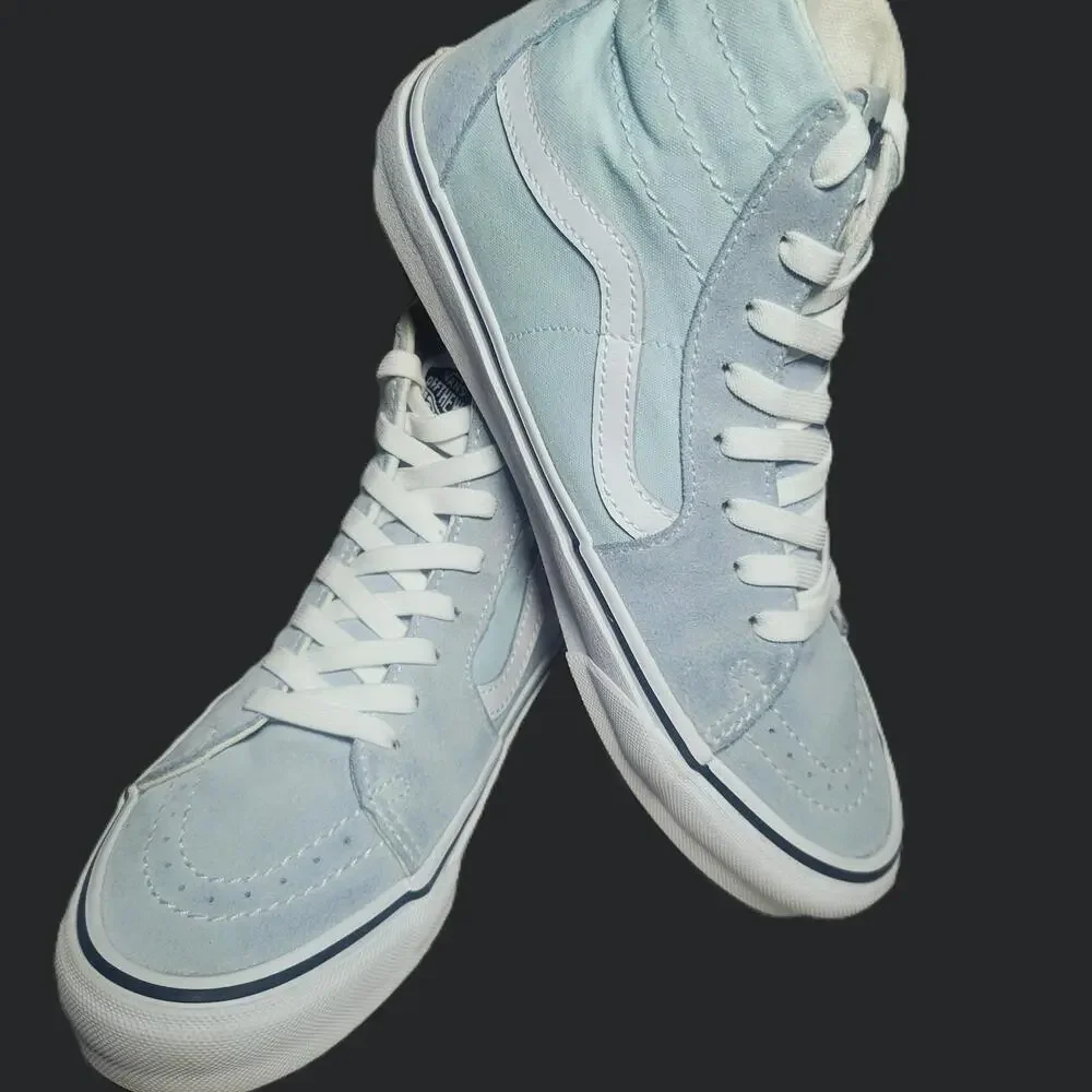 VANS Sk8-Hi Old Skool Suede Canvas Sneaker Lt Blue/White - Size 7(M), 8.5(W) - Picture 4 of 9